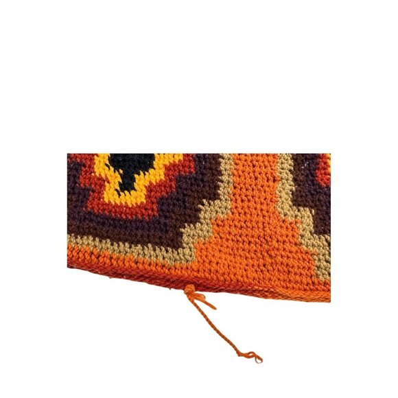 Vintage 70s 80s Handwoven Tapestry Shoulder Bag With Bohemian Geometric Pattern - Picture 8 of 14